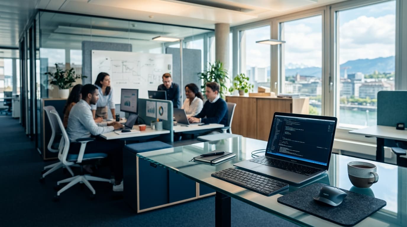 Verseco Team im modernen Büro in der Schweiz